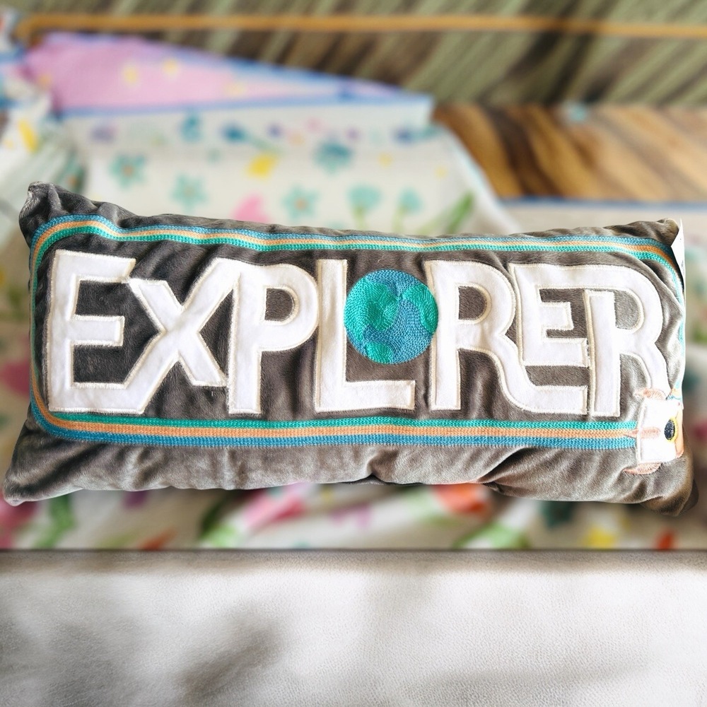 The Big One Kids "EXPLORE" Throw Pillow 22x10 Plush Adventure Décor Kohl's NEW